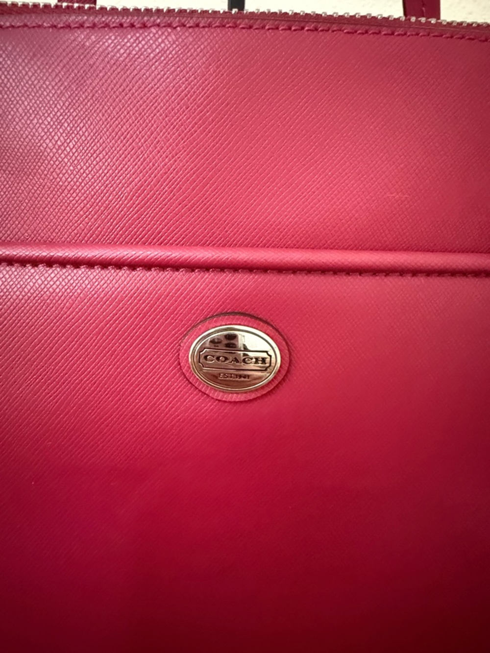 Coach Peyton Leather Tote – Magenta - Picture 2 of 15